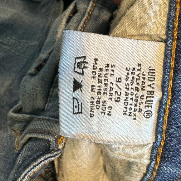 Judy Blue Girlfriend Fit Distressed Mid Rise Blue Jeans Womens size 9/29 - Picture 7 of 7